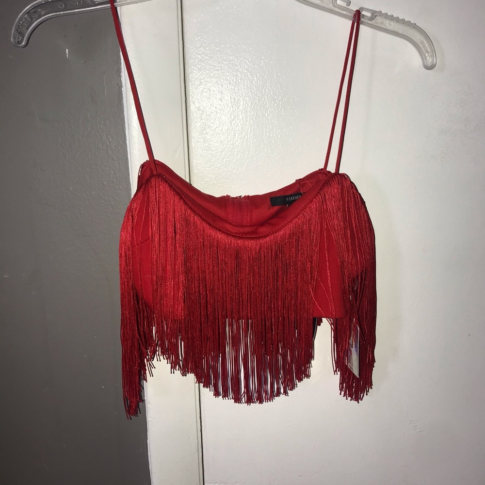 Red crop top